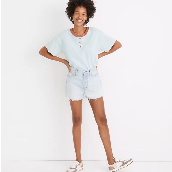 Madewell Momjean Short in Fitzgerald Wash - Picture 1 of 4